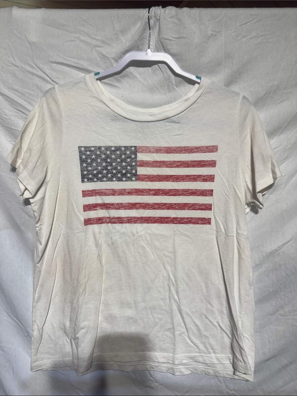 Grayson Threads Cream Short-Sleeve Tee with Vintage Flag Graphic